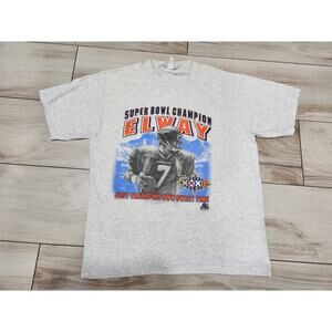Mens Vtg 90’s John Elway Denver Broncos Shirt  super bowl champions Large
